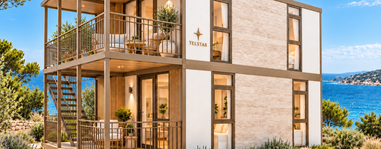 Двуетажна модулна къща TELSTAR RIVIERA 2 с покрити тераси